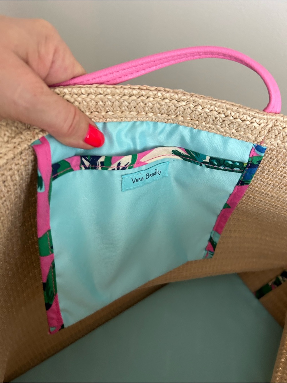 Vera Bradley Flamingo Beach Tote Large Travel Bag - Picture 4 of 14